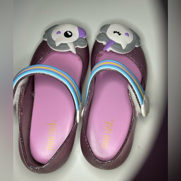 MINI SED SANDALS JELLY shoes girls, glitter Unicorn, SIZE 9 - Picture 11 of 15